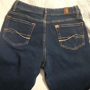 Aura by Rangler womans size 8 reg straight 5 blue denim inseam 30".5